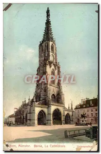 Ansichtskarte AK Bern Munster Berne La Cathedrale