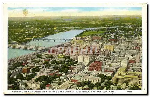 Ansichtskarte AK General View Showng New Bridge Over Connecticut River Springfield Mass