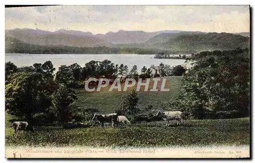 Cartes postales Windermere And Langdude Pikes With Lowwood Hotel Vaches