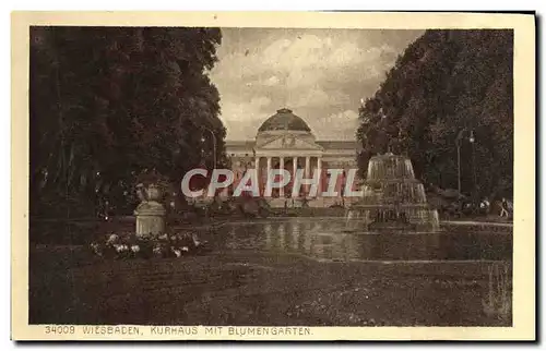 Cartes postales Wiesbaden Kurhaus Mit Blumengarten