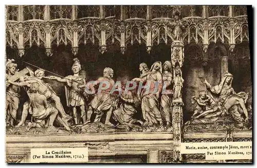 Cartes postales Chartres La Crucifixon Marie Assise Contemple Jesus