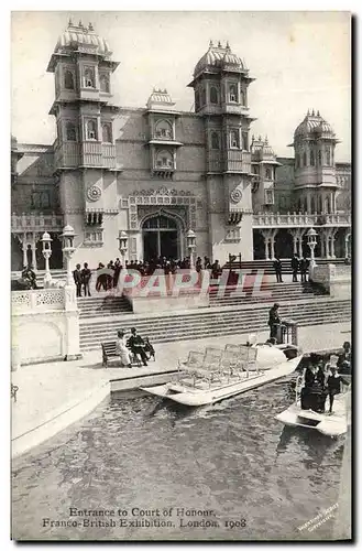 Cartes postales Entrance To Court Of Honour Franco British Exhibition London 1908 Pedalo Bateaux