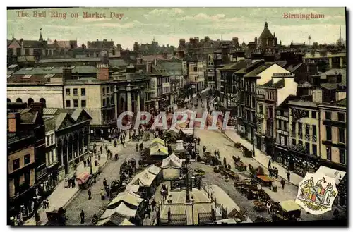 Ansichtskarte AK The Bull Ring On Market Day Birmingham