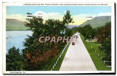 Ansichtskarte AK Looking West On WM Penne Highway And Susquehanna River From Rockville Bridge Harrisburg Pa