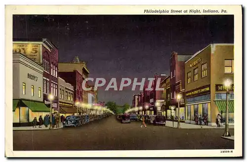 Cartes postales Philadelphia Street At Night Indiana Pa