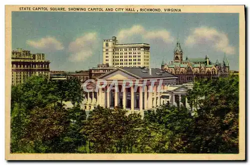 Cartes postales State Capitol Square Capitol And City Hall Richmond Virginia