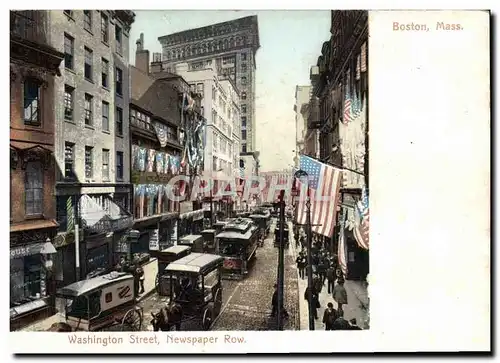 Cartes postales Boston Mass Washington Street Newspaper Row