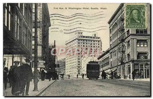 Cartes postales 2nd Ave Washington Hotel Seattle Wash Tramway