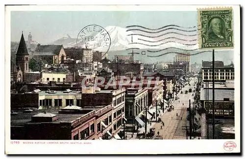 Cartes postales Second Avenue Looking South Scattle Seattle Wash