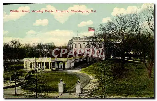 Cartes postales White House Showing Public Entrance Washington D C
