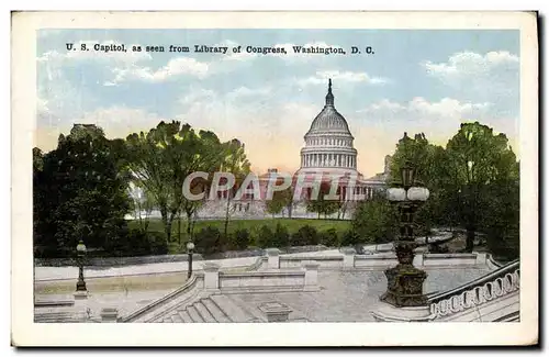 Cartes postales U S Capitol As Seen From Libray Of Congress Washington D C