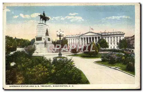 Cartes postales Sherman Statue And U S Treasury Washington D C