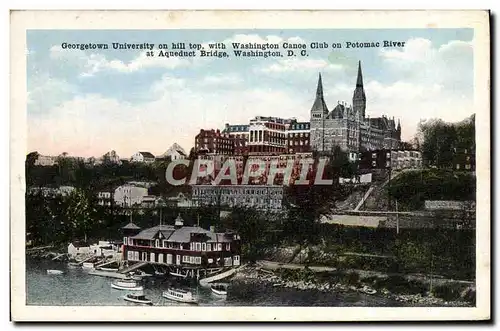 Ansichtskarte AK Georgetown University On Hill Top With Washington Canoe Club On Potomac River At Aqueduct Bridge