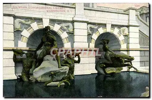 Ansichtskarte AK Fountain Congression Library Washington D C Bibliotheque