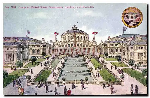 Cartes postales Group Of United States Government Building And Cascades Seattle 1909