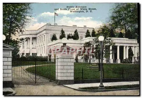 Ansichtskarte AK Public Entrance And South Front Of White House Washington D C