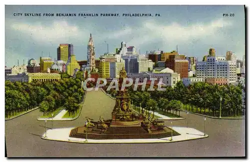 Cartes postales City Skyline From Benjamin Franklin Parkway Philadelphia Pa