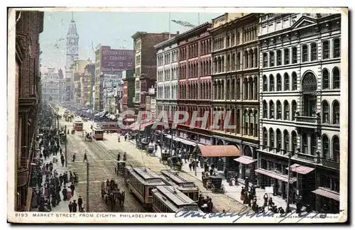 Cartes postales Market Street From Eighth Philadelphia Pa Tramway
