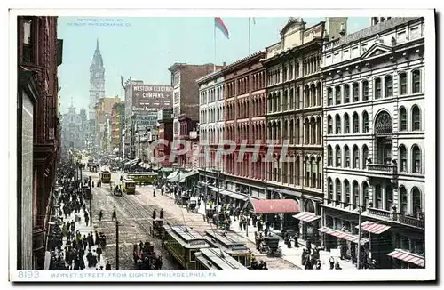 Cartes postales Market Street From Eighth Philadelphia Pa Tramway