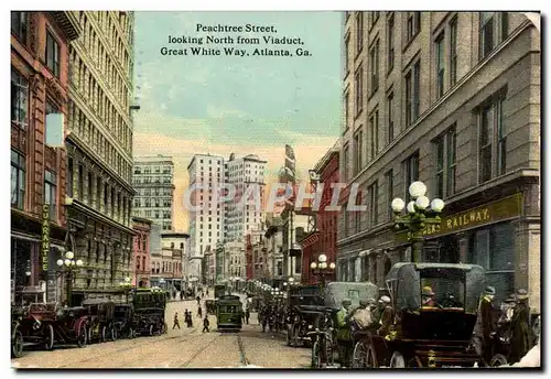 Cartes postales Peachtree Street Looking North From Viaduct Great White Way Atlanta Ga