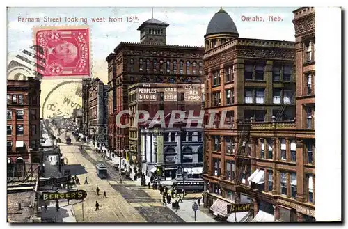 Ansichtskarte AK Farnam Street Looking West From Omaha Neb