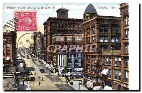 Cartes postales Farnam Street Looking West From Omaha Neb