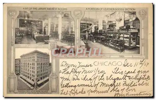 Cartes postales Chicago Library Leather Goods Section Marshall Fields Bibliotheque