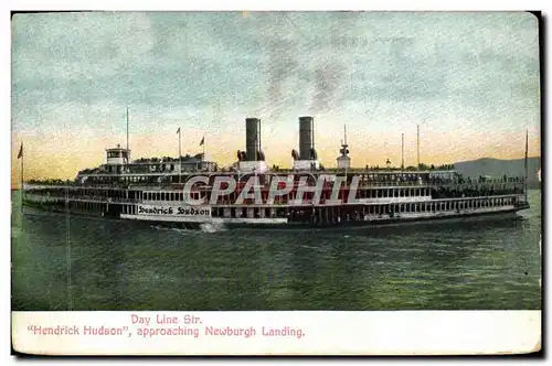 Cartes postales Day Line Str Hendrick Hudson Approaching Newburgh Landing Bateau