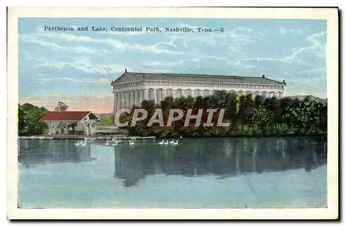Ansichtskarte AK Parthenon And Lake Centennial Park Nashville Tenn