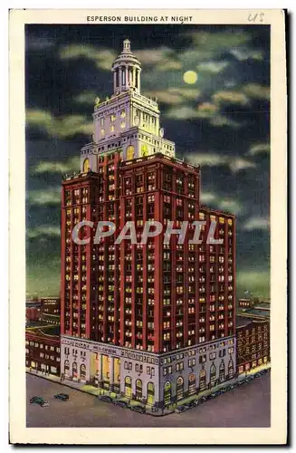 Cartes postales Esperson Building At Night Sunken garden and Warwick Hotel