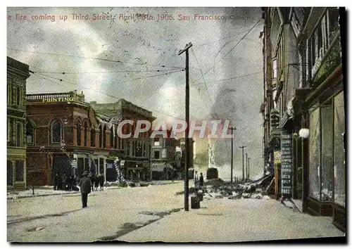 Ansichtskarte AK Fire Coming Up Third Street San Francisco 1906