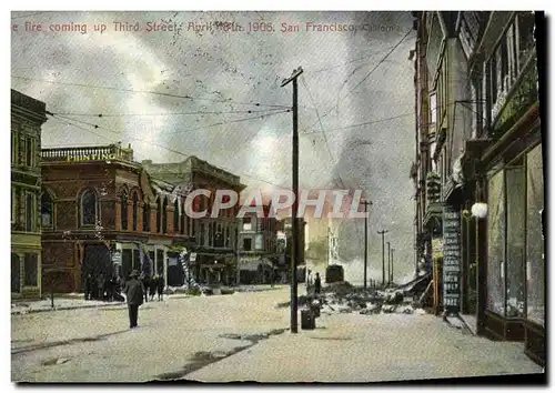 Cartes postales Fire Coming Up Third Street San Francisco 1906