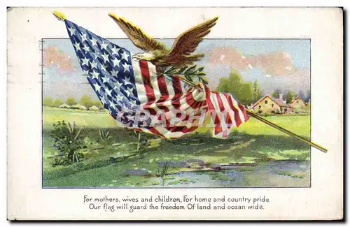 Cartes postales Aigle american Flag Drapeau