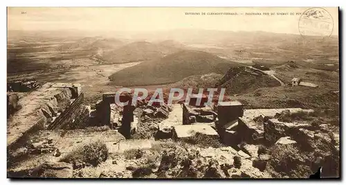 Cartes postales Grand Format Environs de Clermont Ferrand Panorama pris du sommet du Puy de Dome 28 * 14 cm