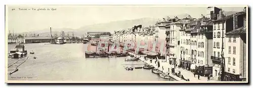 Cartes postales Grand Format Toulon Vue generale du Quai Bateaux 28 * 9 cm