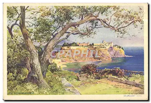 Cartes postales Grand Format Le rocher de Monaco vu de St Antoine 25 * 17 cm
