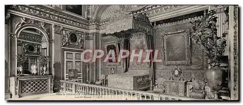 Cartes postales Grand Format Versailles Palais La chambre a coucher de Louis XIV 28 * 11cm