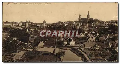 Cartes postales Grand Format Semur Vue Generale Prise Du Viaduc 28 * 14 cm