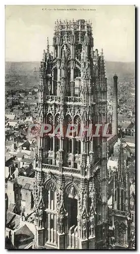 Cartes postales Grand Format Rouen La Cathedrale La tour du beurre 15 * 28 cm