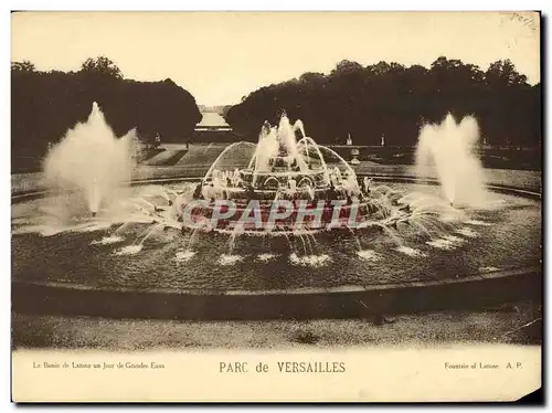 Cartes postales Grand Format Versailles Parc Le bassin de Latone un jour de grandes eaux 28 * 21 cm