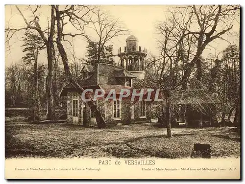 Cartes postales Grand Format Versailles Parc Hameau de Marie Antoinette La laiterie et la tour de Malborough 28