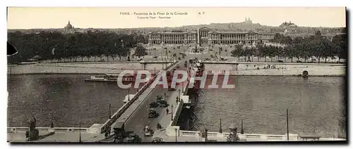 Cartes postales Grand Format Paris Panorama de la place de la Concorde 28.5 * 11 cm
