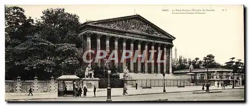 Ansichtskarte AK Grand Format Paris Le Palais Bourbon Chambre des Deputes Tour Eiffel 28.5 * 11 cm