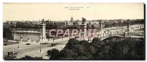 Cartes postales Grand Format Paris Le pont Alexandre III 28.5 * 11 cm
