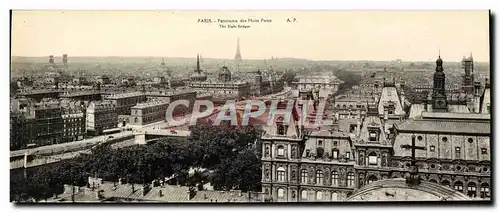 Cartes postales Grand Format Paris Parorama des Huits Ponts Tour Eiffel 28.5 * 11 cm