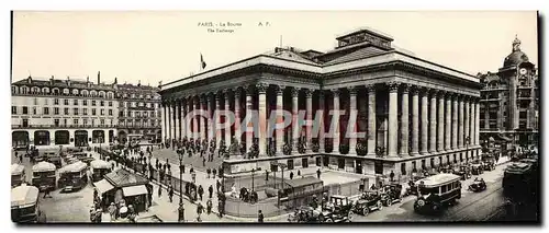 Cartes postales Grand Format Paris La Bourse 28.5 * 11 cm