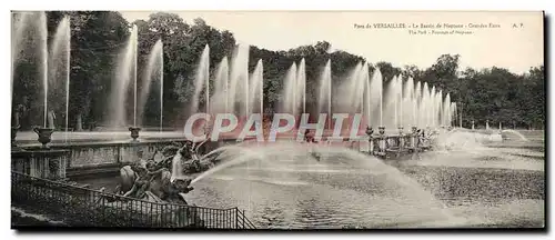 Ansichtskarte AK Grand Format Verailles Le Bassin de Neptune Grandes Eaux 28 * 11 cm