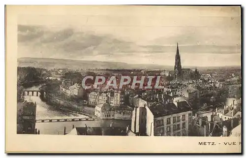 Cartes postales double Grand Format Metz Vue Panoramique 45 * 14 cm