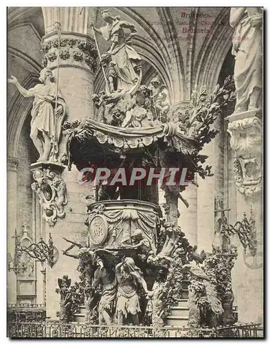 Cartes postales Grand Format Bruxelles Eglise Ste Gudule Chaire de verite 18 * 14 cm