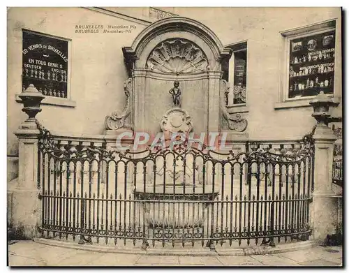 Ansichtskarte AK Grand Format Bruxelles Manneken Pis 17.5 * 13.5 cm